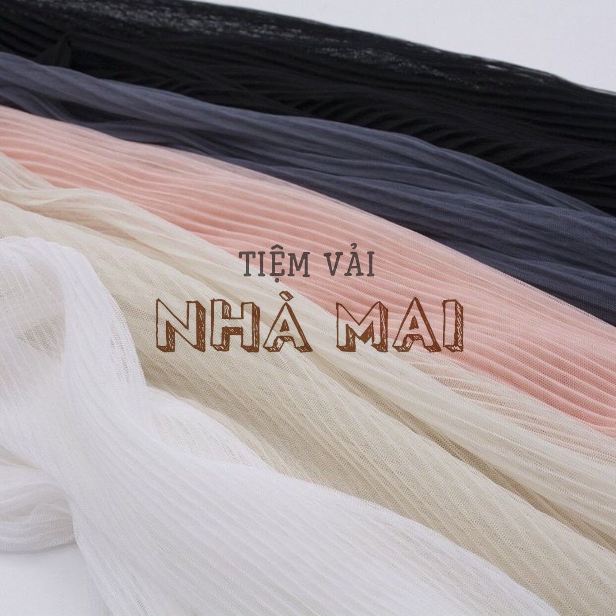 1m Vải Lưới Dập Ly Chất Mềm Đẹp May Chân Váy