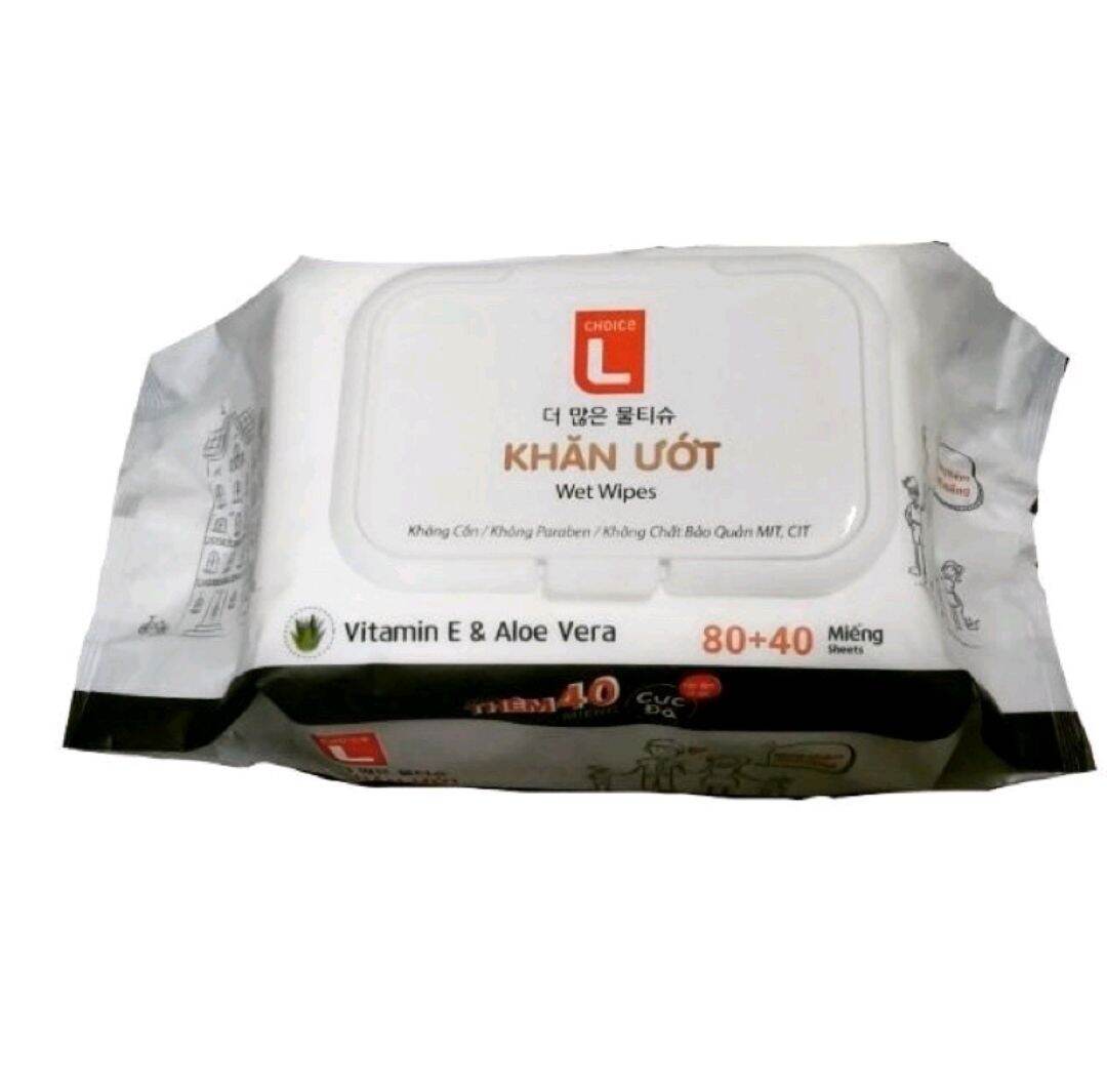 Khăn giấy ướt lotte 120 tờ cao cấp (mua tại ptptshop)
