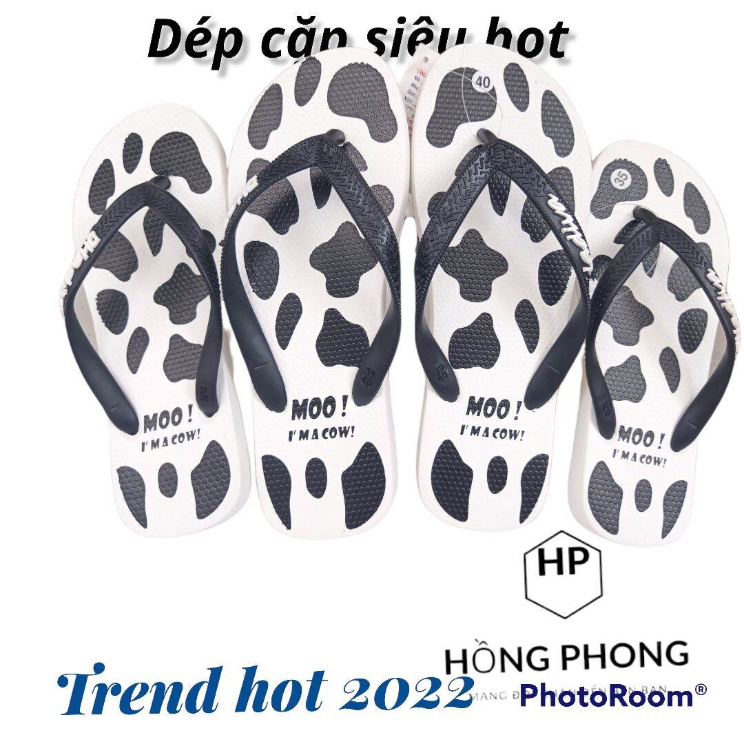 dép cặp bò sữa hot trend đế cao su không trơn dành cho nam nữ