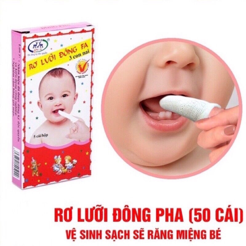 Set 5 hộp rơ lưỡi cho bé, Gạc rơ lưỡi Đông Pha
