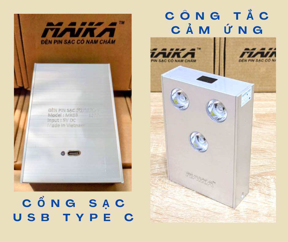 Đèn pin mini nam châm cảm ứng siêu sáng Maika MK03 TypeC