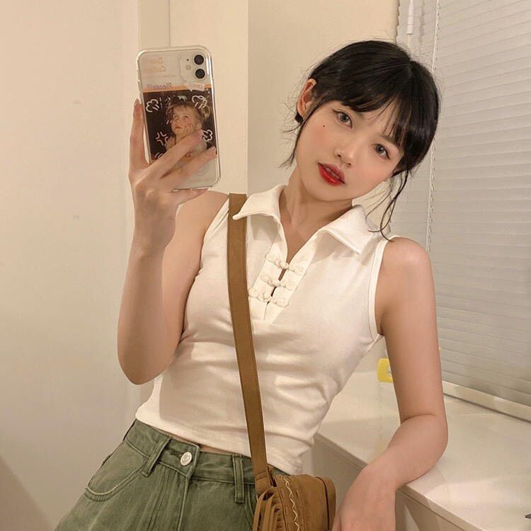 Áo croptop cổ bẻ dáng tàu Bg