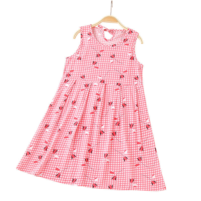 Váy Ngủ Bé Gái Váy Hai Dây Trẻ Em Mẫu Mỏng Lụa Cotton Mùa Hè Váy Ngủ Bé Gái Công Chúa Cotton Đồ Mặc Nhà Lụa Lạnh