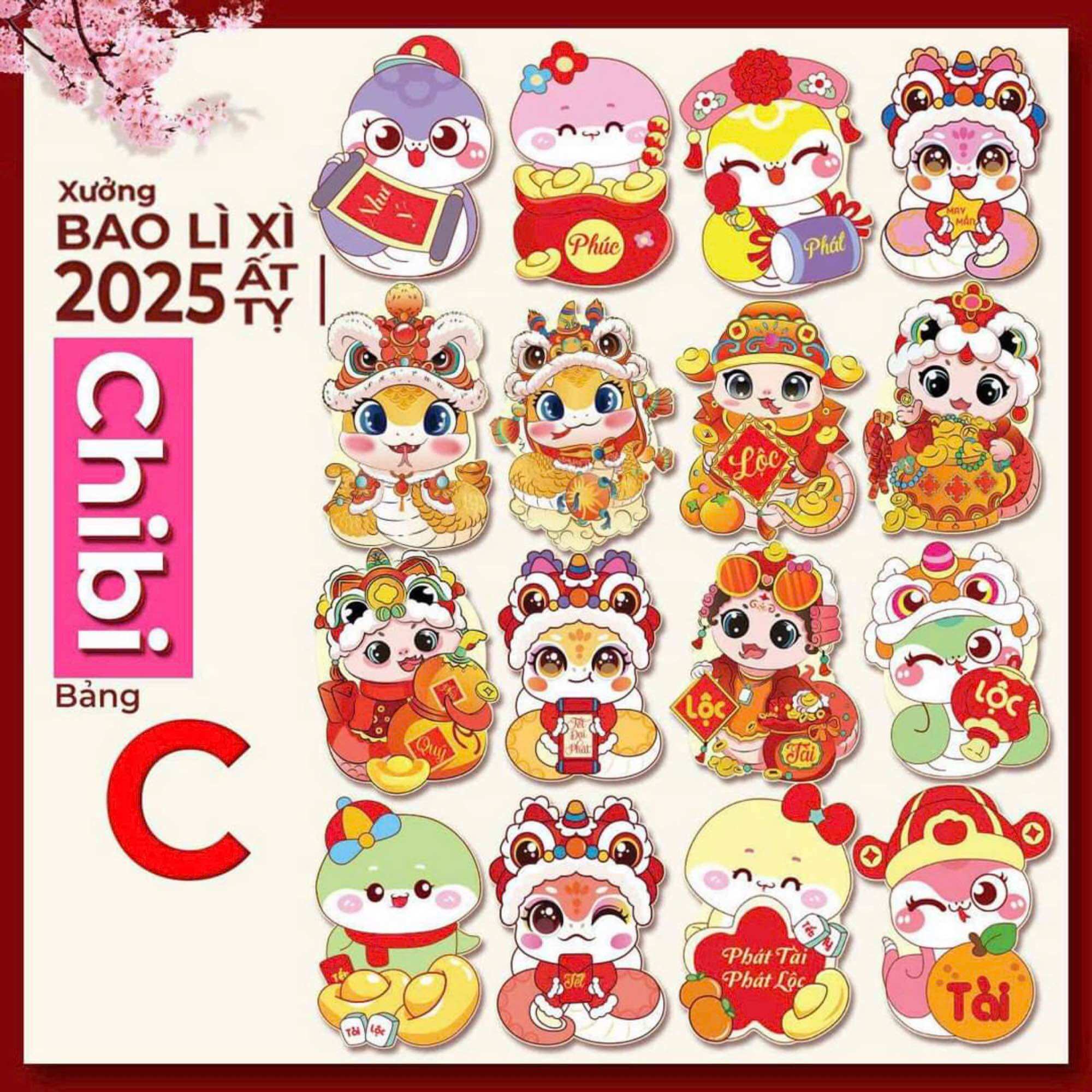 Combo 1000 Bao lì xì ChiBi 2023 xinh xắn ( Inbox chọn mẫu)
