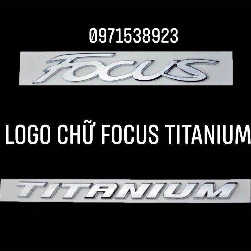 Chữ nổi focus titanium dán đuôi xe