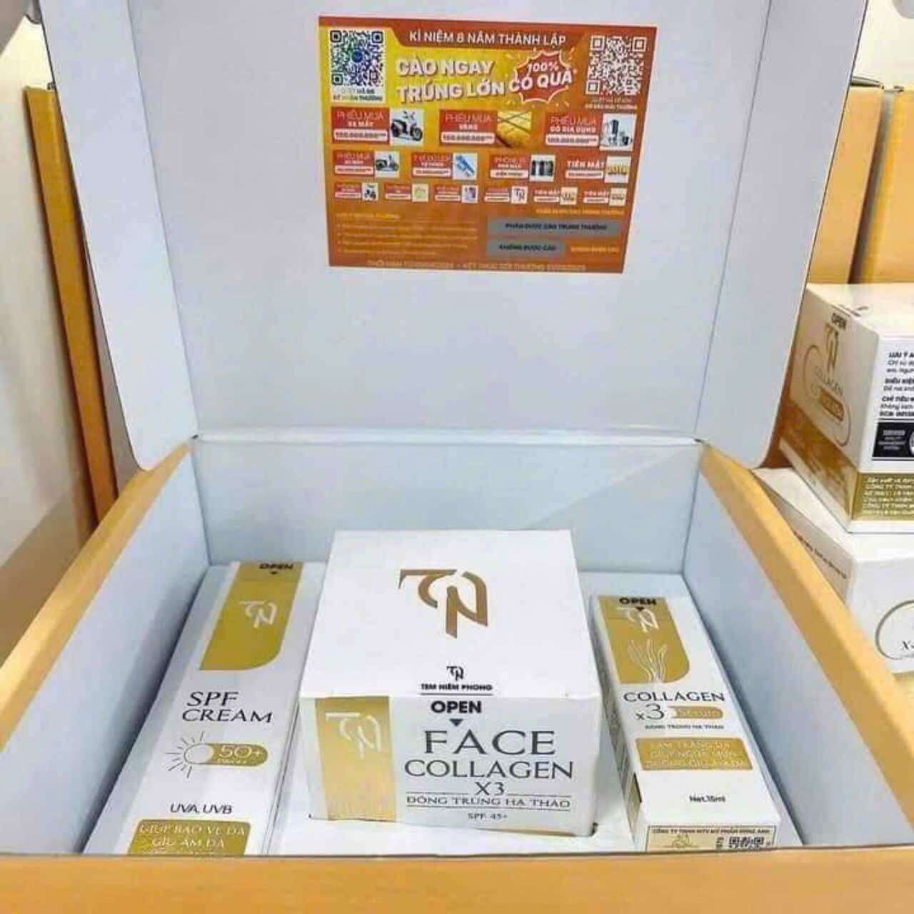 Combo kem face ngày collagen x3 tn mỹ phẩm đông anh chính hãng. 2 combo tặng 1 face đêm