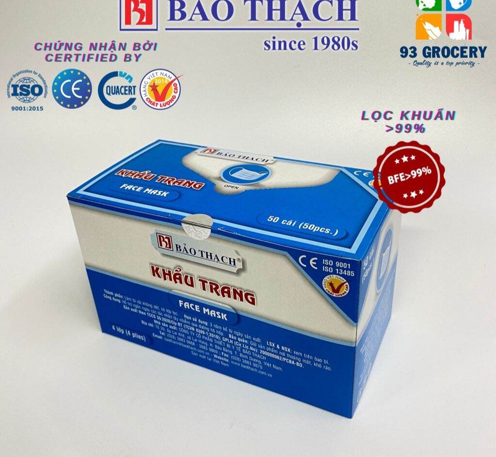 Khẩu trang Bảo Thạch 4 lớp kháng khuẩn