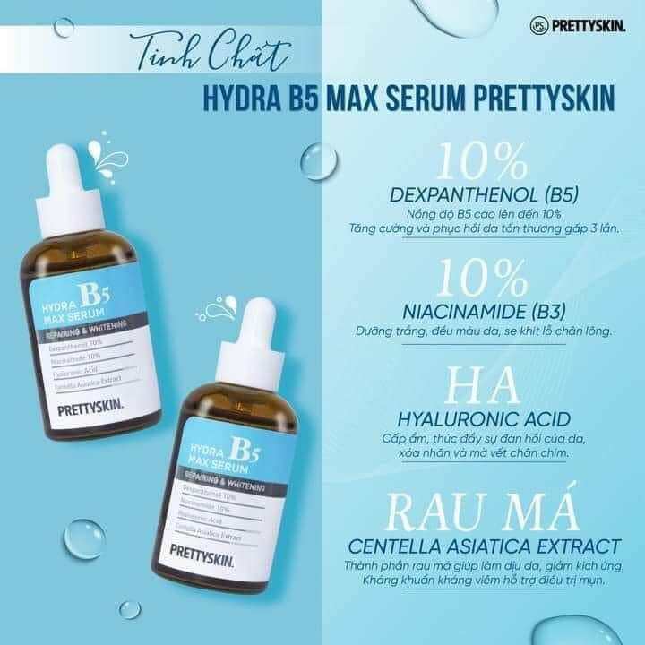 Serum B5 Prettyskin Hydra Max Tinh Chất Phục Hồi Dưỡng Trắng 50ml