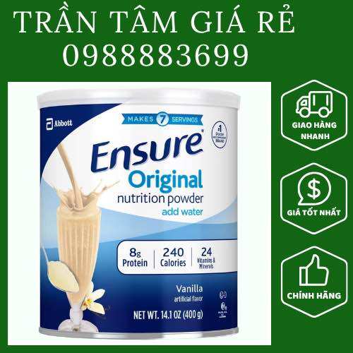 Sữa bột Ensure Original Nutrition Powder hương vanilla 400g của Mỹ