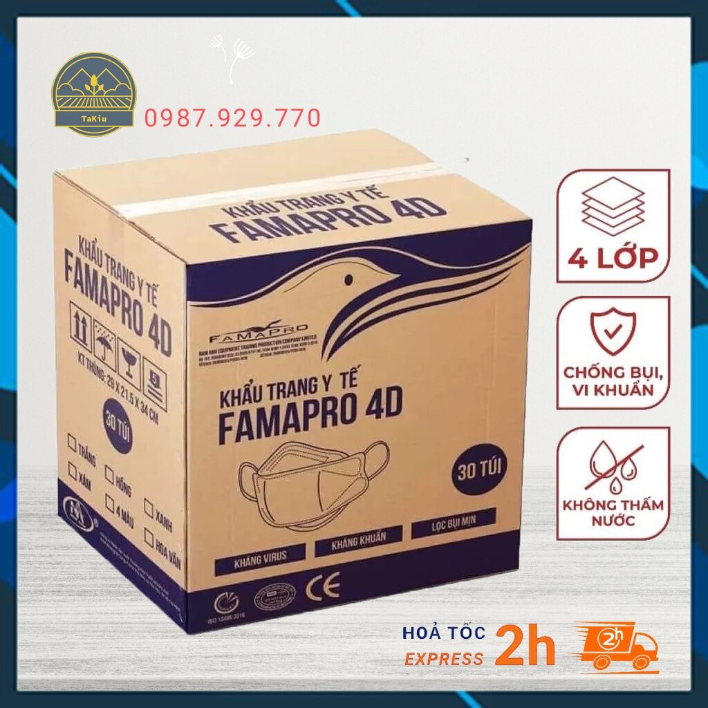 Khẩu trang kf94 hàn quốc 4d famapro nam anh 4 lớp kháng khuẩn