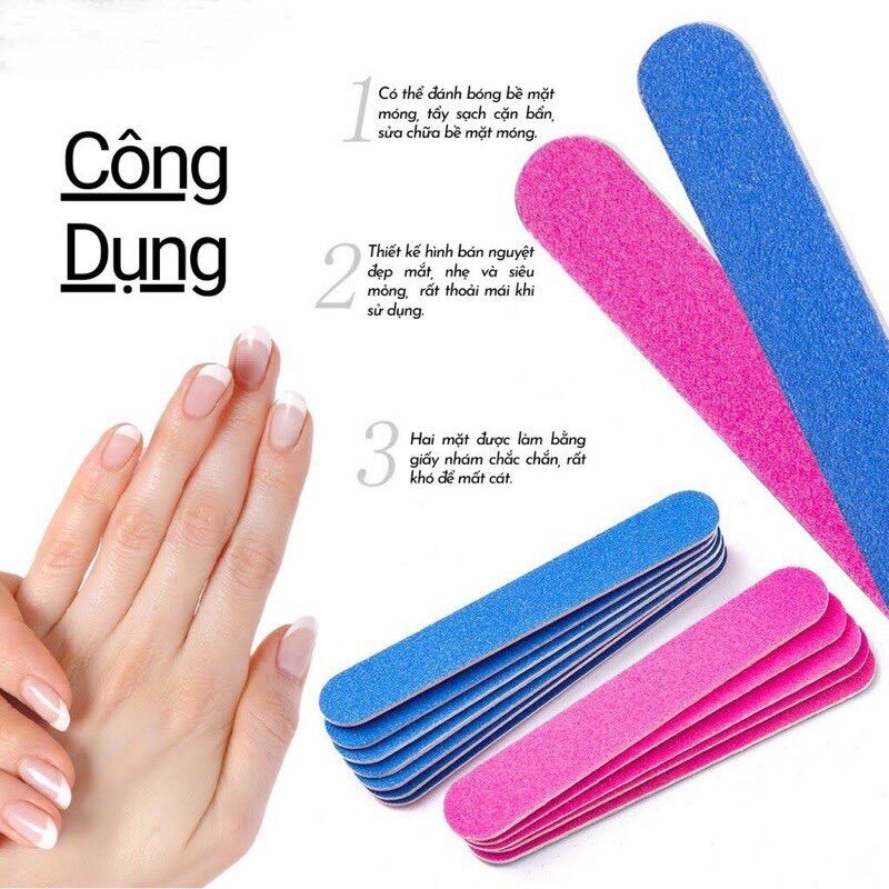 Dũa móng nhám nhỏ và dũa móng nhám lớn giúp định hình móng, phom móng, YESIDO