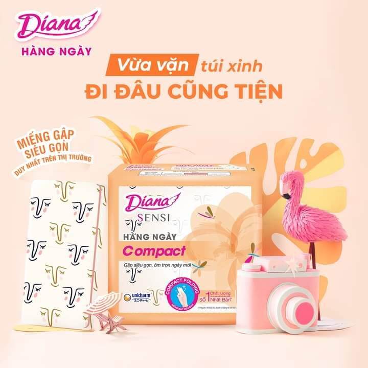 Combo 6 gói bvs Diana hàng ngày Compact 20 miếng
