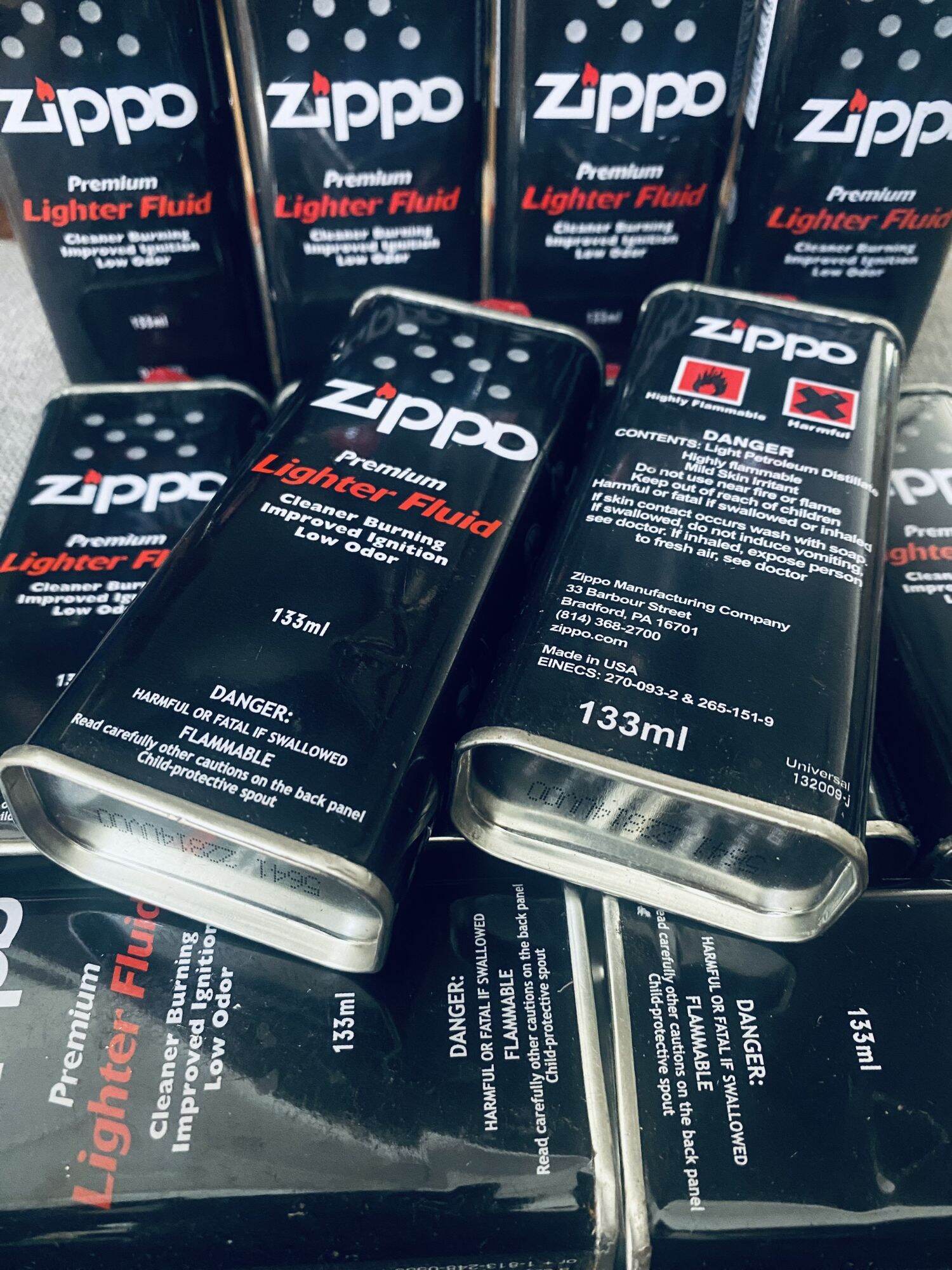 Zippo Lighter Fragrance Gasoline Large Bottle 133ml - Free Wick Stone