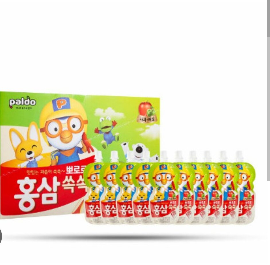 [Hộp 10 túi] Nước hồng sâm trái cây PORORO Hàn Quốc
