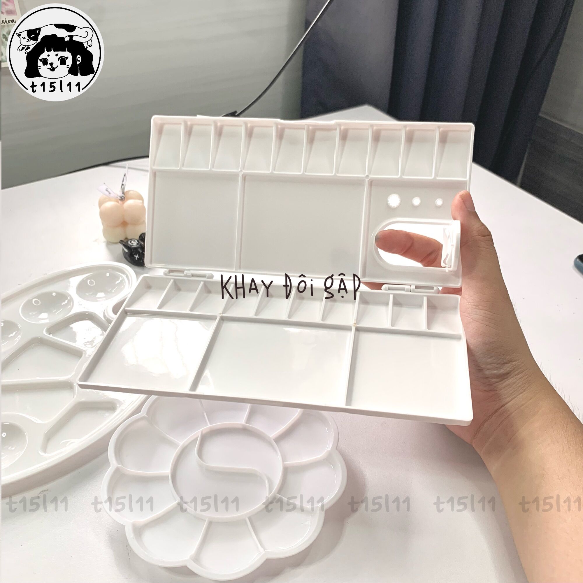 [t15l11] Khay pha màu các loại