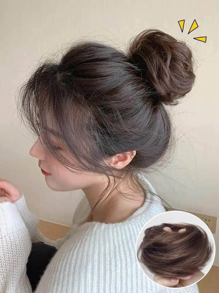 Tóc giả búi 😍FREESHIP😍 búi cột thẳng tóc giả