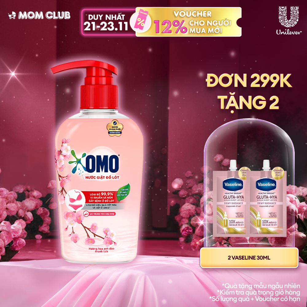 Nước Giặt Đồ Lót OMO Hương Hoa Anh Đào Thanh Lịch 300G