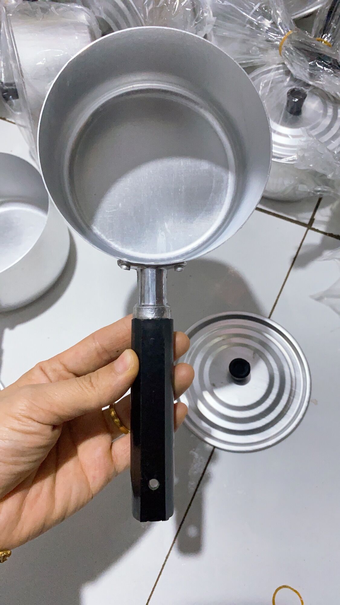 Nồi nấu bột, nấu cháo cho bé - nồi bột nhôm 12cm và 14cm