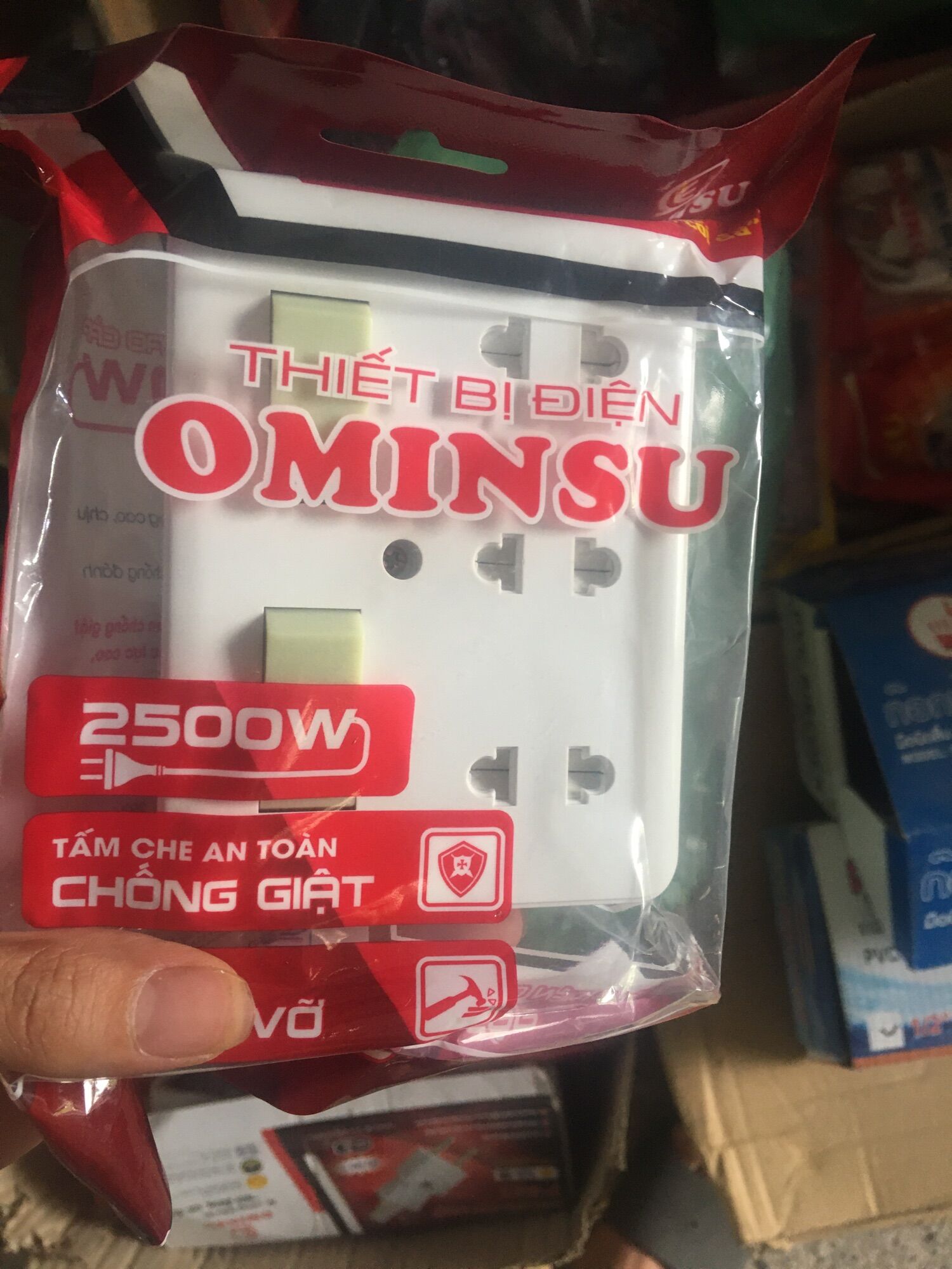 Bảng điện giả âm 3 ổ +2 công tắc