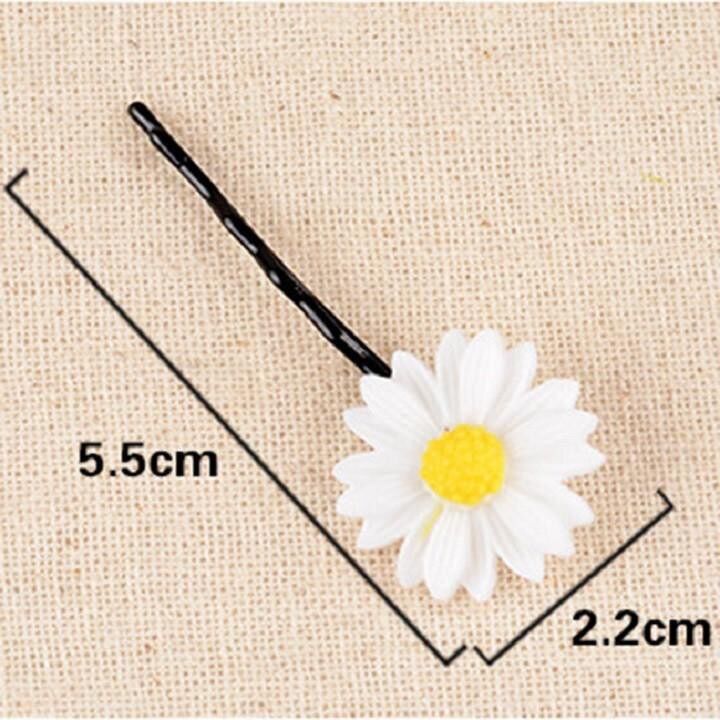 🔥Xả Hàng, Set 10 Kẹp, Cột Tóc Hoa Cúc Nhiều Màu (Kẹp Vịt dài 4cm)