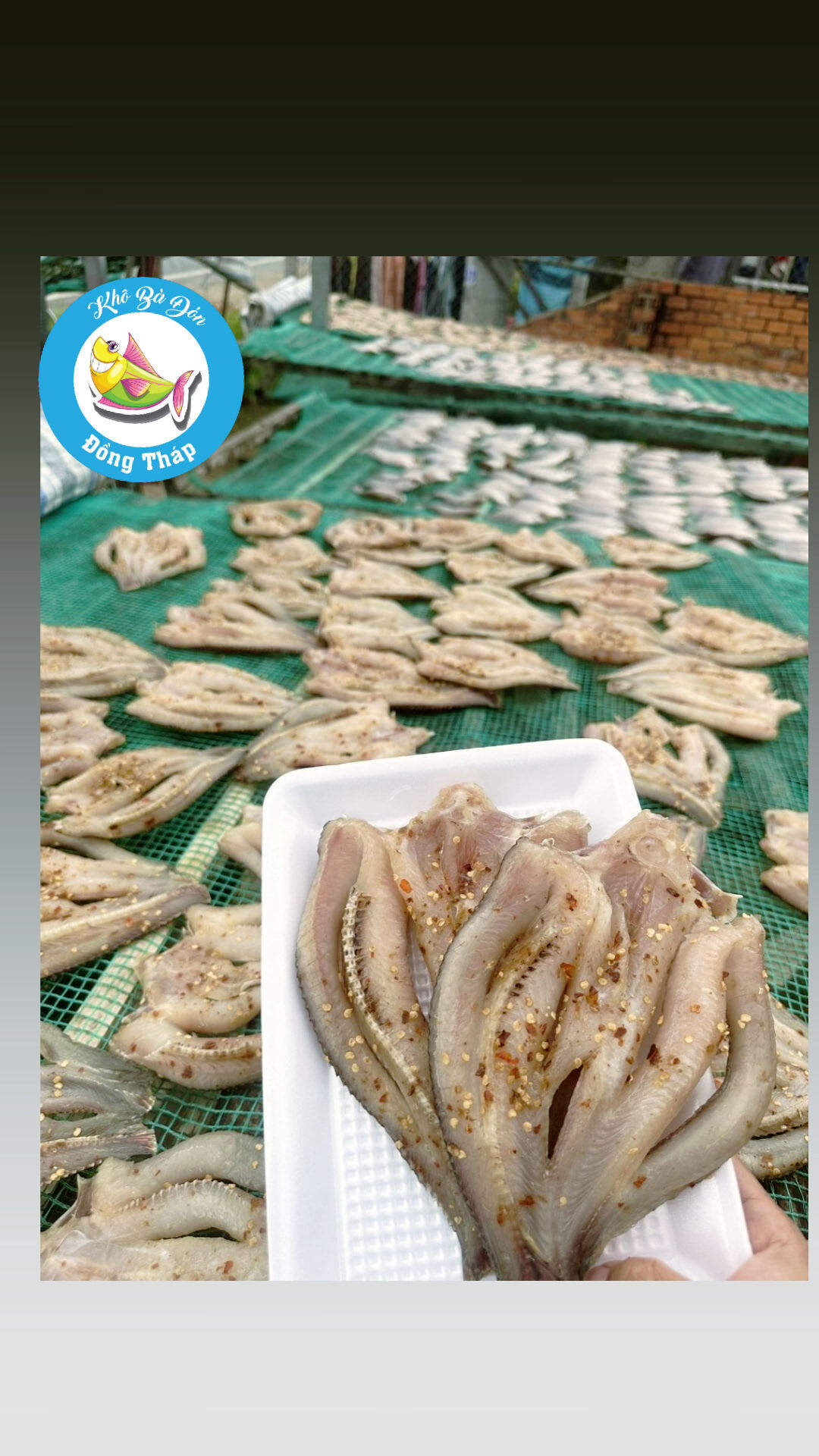 Khô cá lóc Đồng Tháp ( 2 nắng)  phơi tự nhiên 500gr