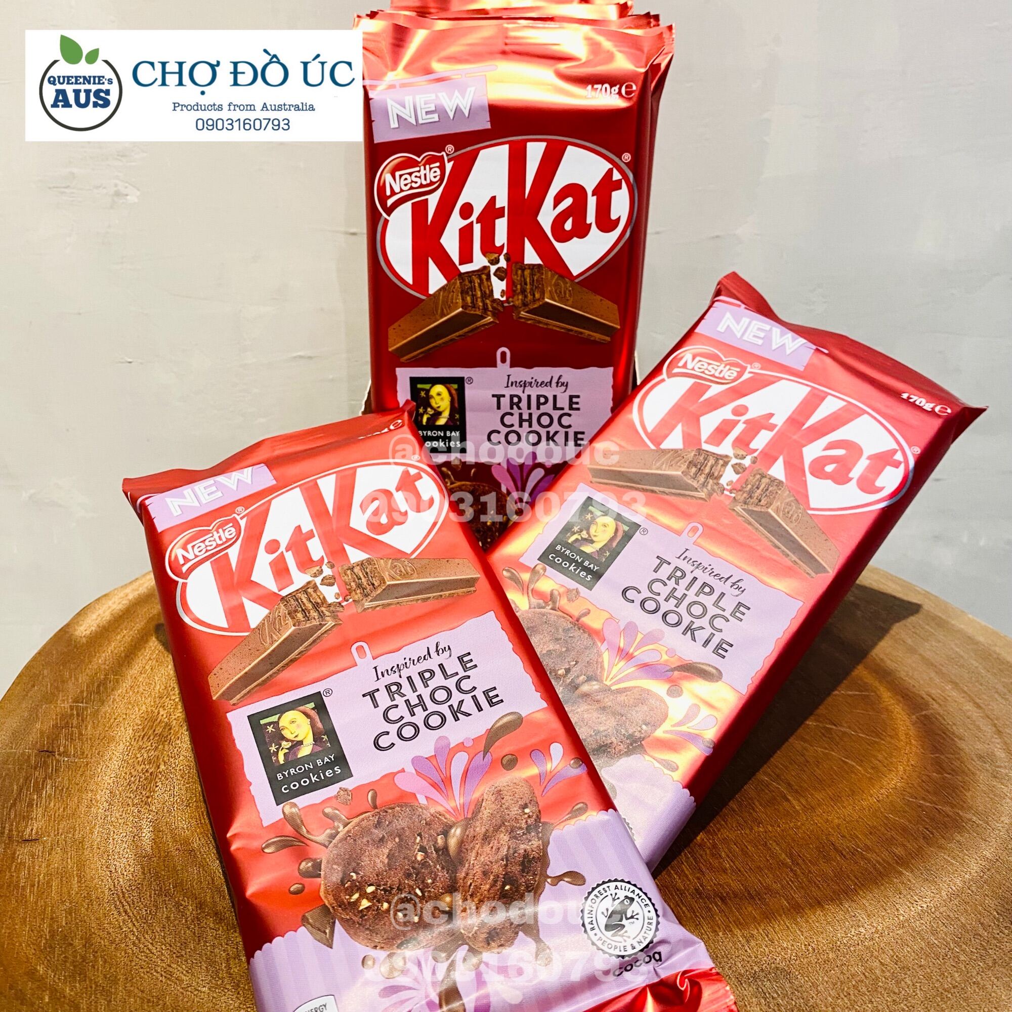 Limited Edition - Bánh xốp phủ Chocolate KitKat with Byron Bay Cookies