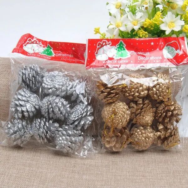 Set 9 Quả Thông Trang Trí Noel 4cm