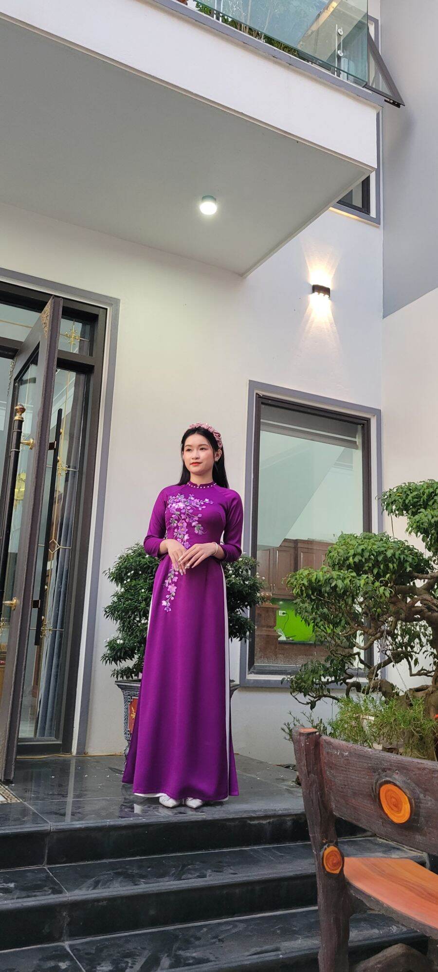 áo dài thêu 2023 lụa tây thi cao cấp kèm quần