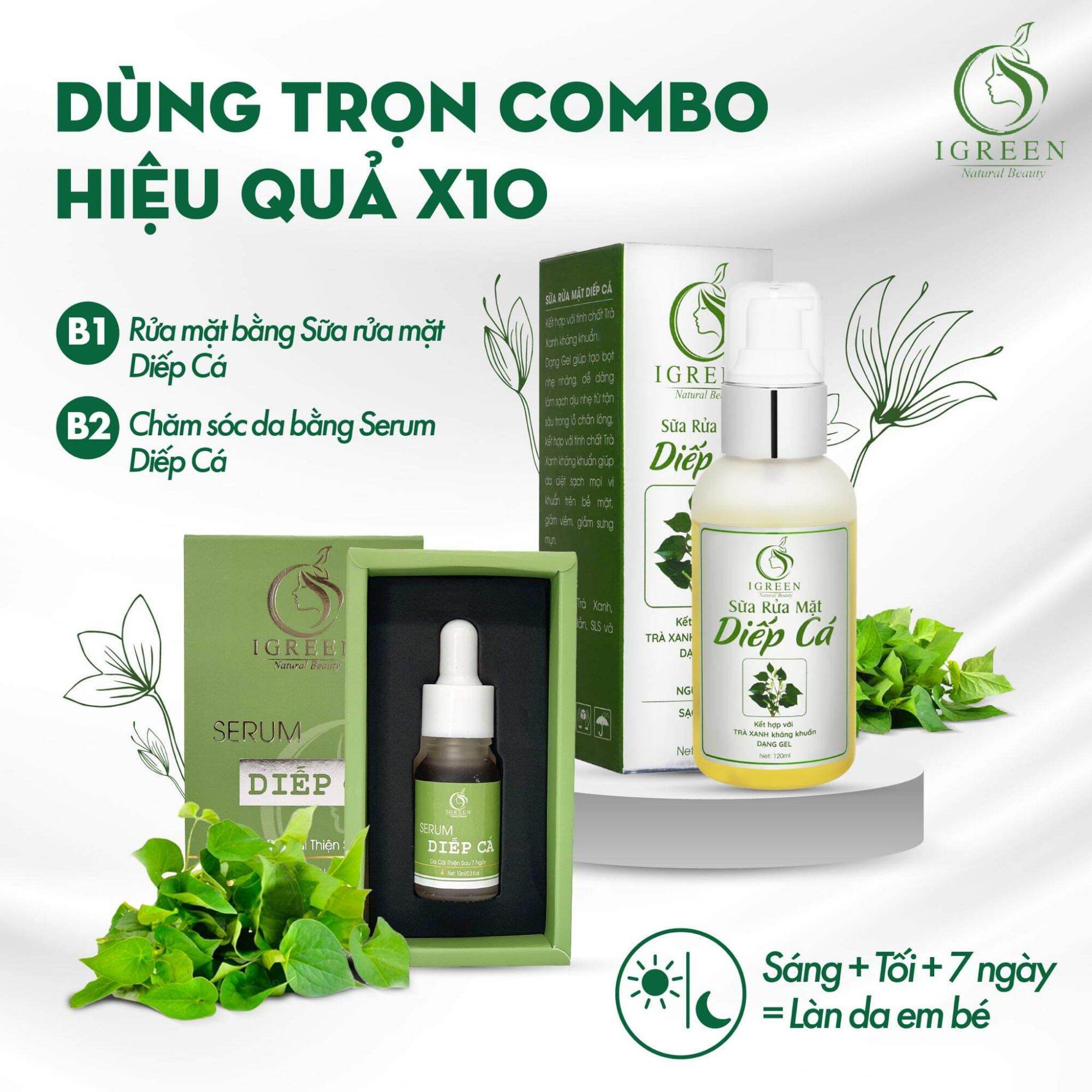 COMBO SẠCH MỤN DIẾP CÁ IGREEN