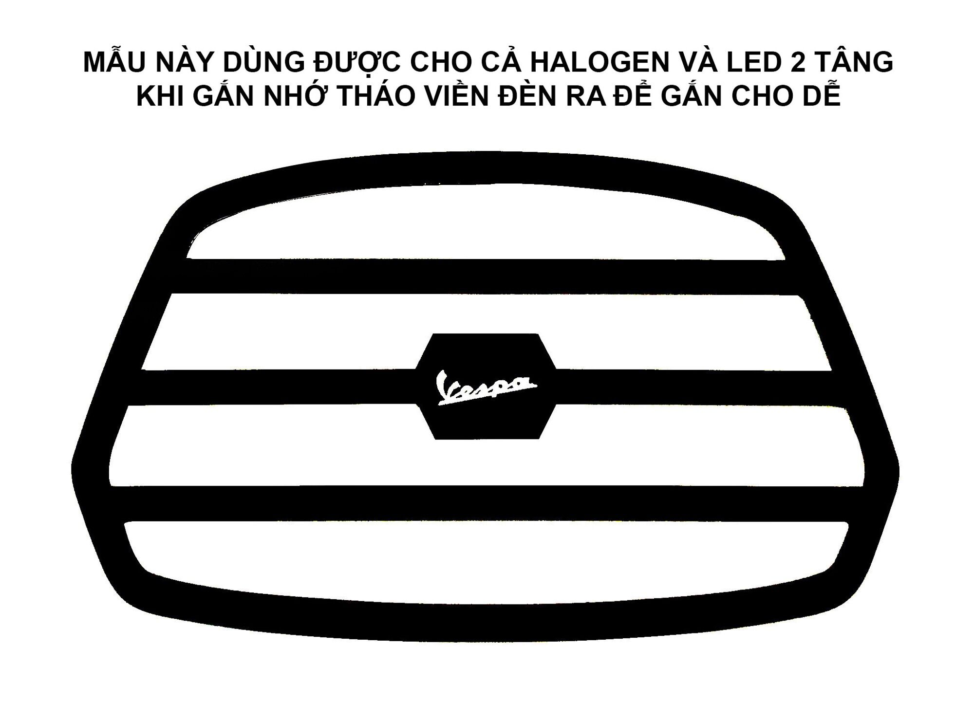 Ốp đèn pha xe Vespa Sprint (Halogen và Led 2 tầng)
