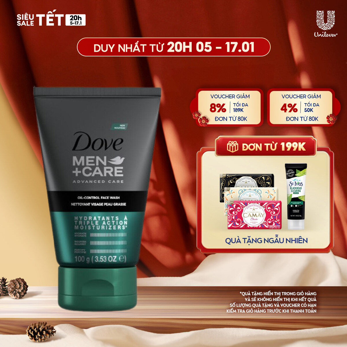 Sữa rửa mặt Dove Men+Care kiềm dầu 100g