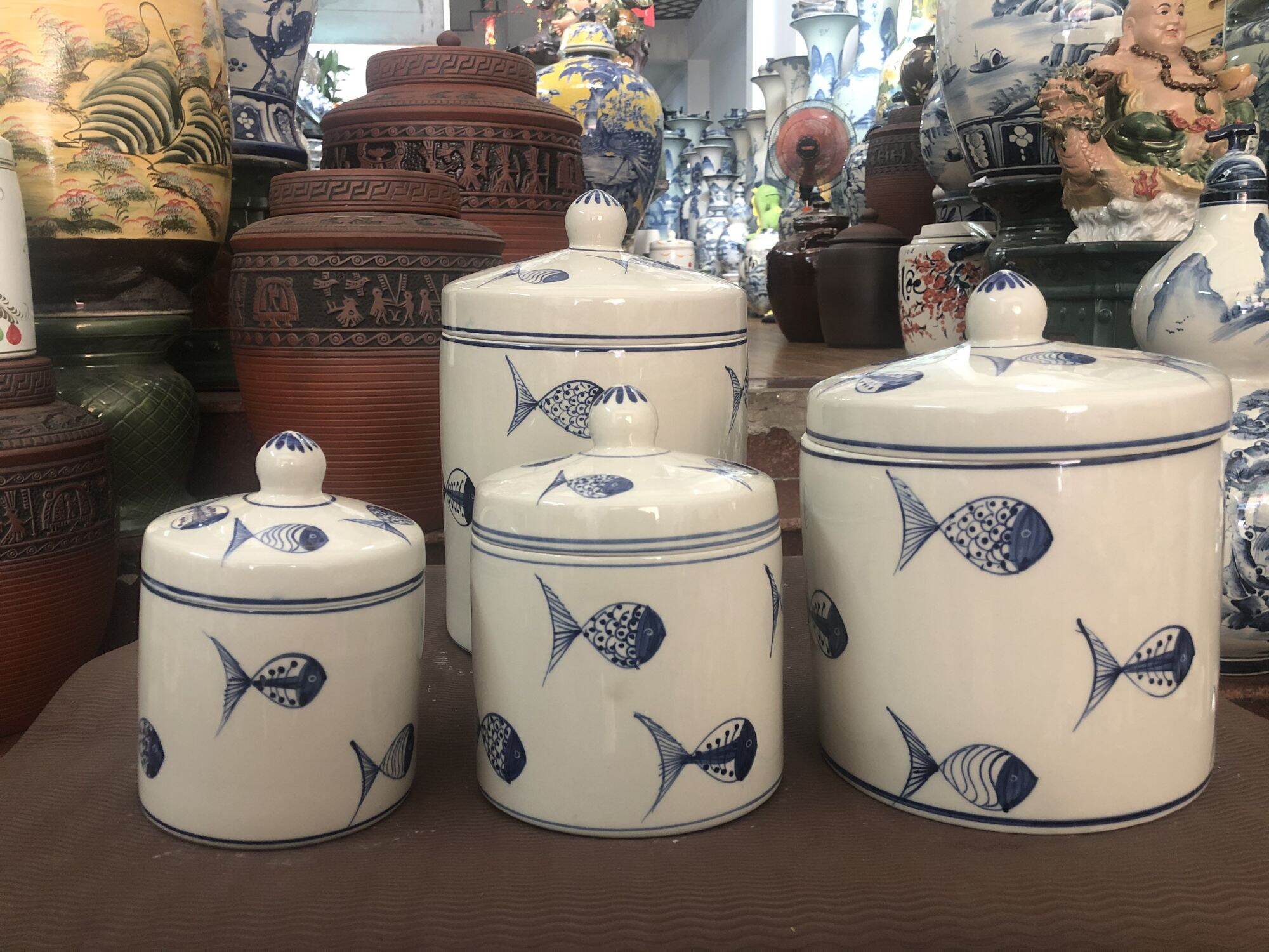 [HCM]Hũ muối dưa cà gốm sứ Bát Tràng cao cấp 3.8 lít