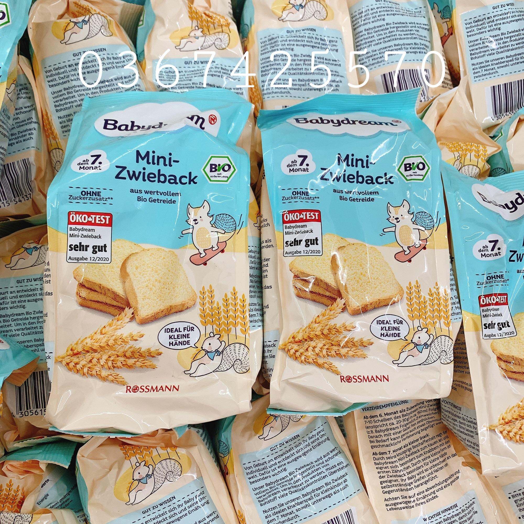 Bánh mỳ khô hữu cơ BabyDream Đức cho bé 7m (date 7/2022)