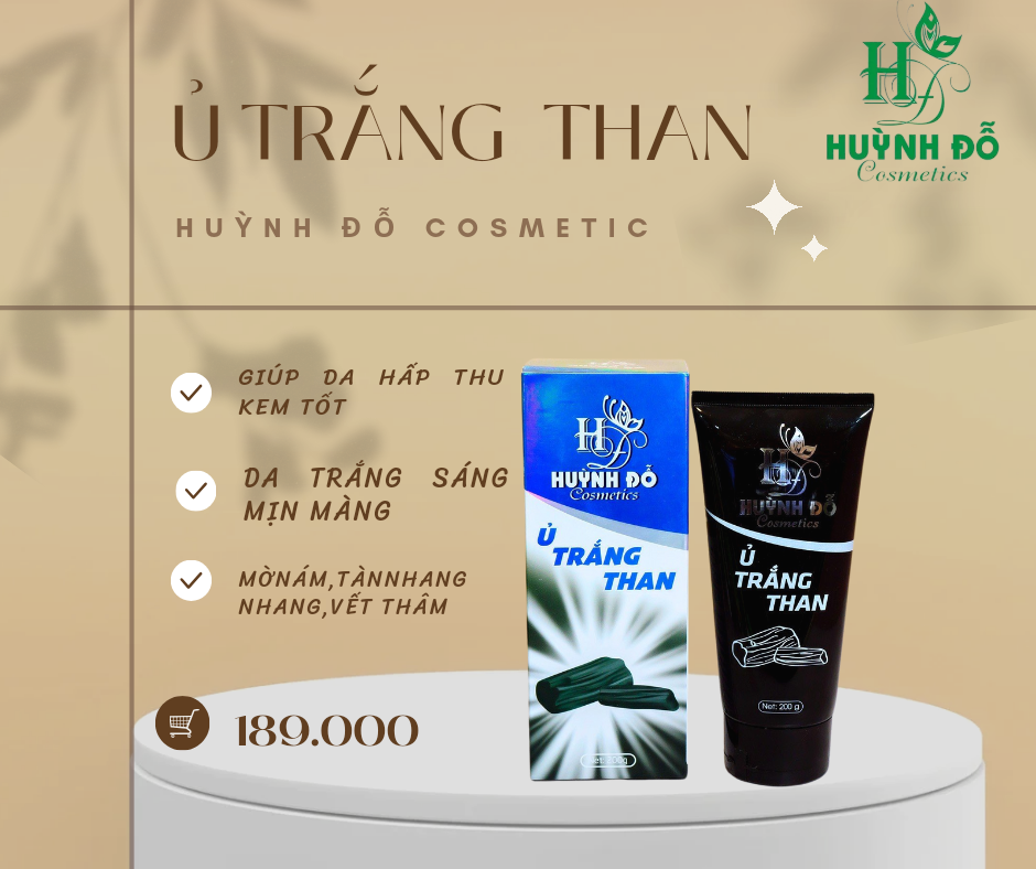 Ủ trắng than Huỳnh Đỗ, ủ trắng face, ủ trắng body bật tone ngay lần đầu sử dụng