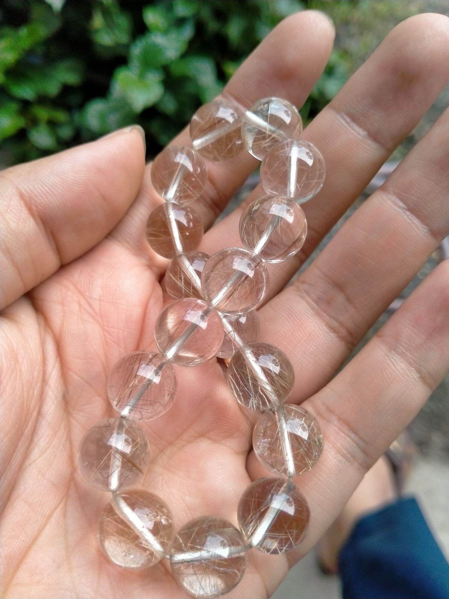 Vòng tay thạch anh tóc bạch kim