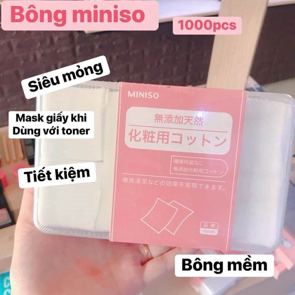 Bông tẩy trang Minoso Nhật 1000 miếng.