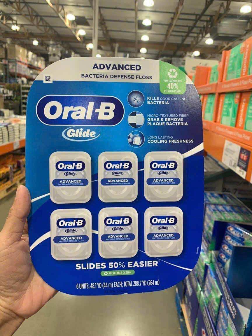 Chỉ nha khoa Oral-B Glide Bacteria Defese Floss -Mẫu Mới- Bill Costco US