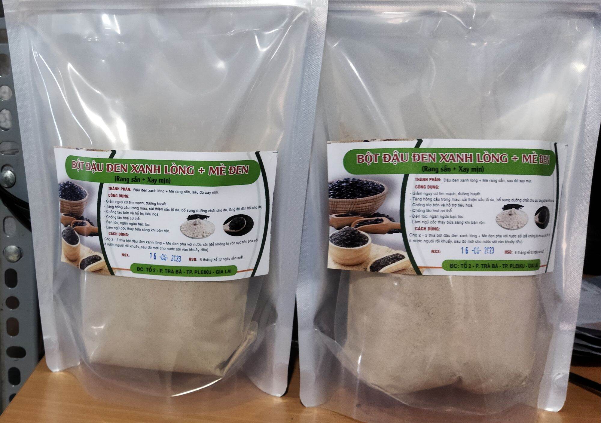 1kg bột đậu đen + mè đen rang sẵn xay mịn