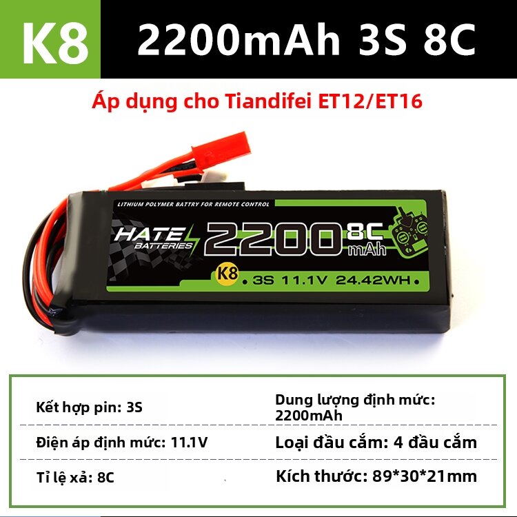Pin LiPo 3S 2200mAh cho Điều Khiển RC