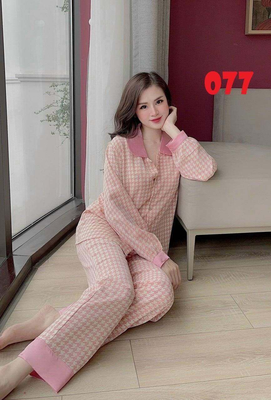 Bộ Pijama nữ tay dài quần dài dễ thương