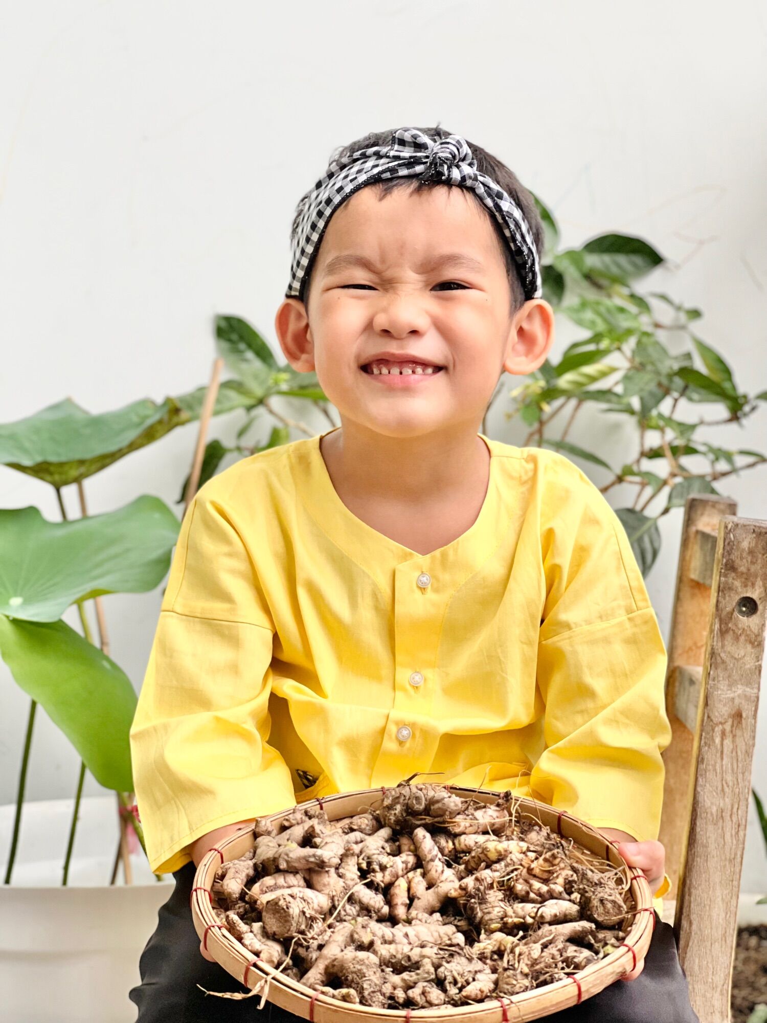 Bộ bà ba bé trai bé gái màu vàng size 10kg-45kg