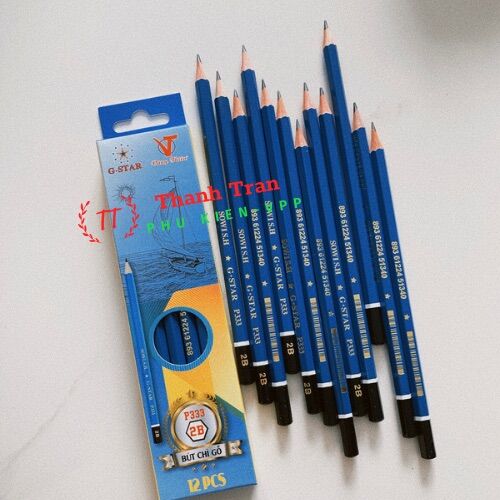 Hộp 12 cây viết chì gỗ ngòi 2b gstar p333