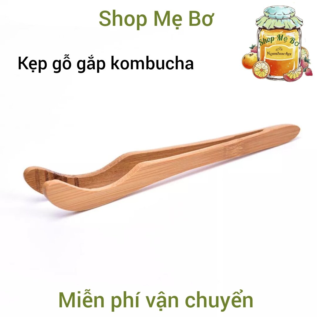 Gắp gỗ chuyên dùng để gắp scoby / trà kombucha, gắp pha trà,gắp thực phẩm ,trộn salat