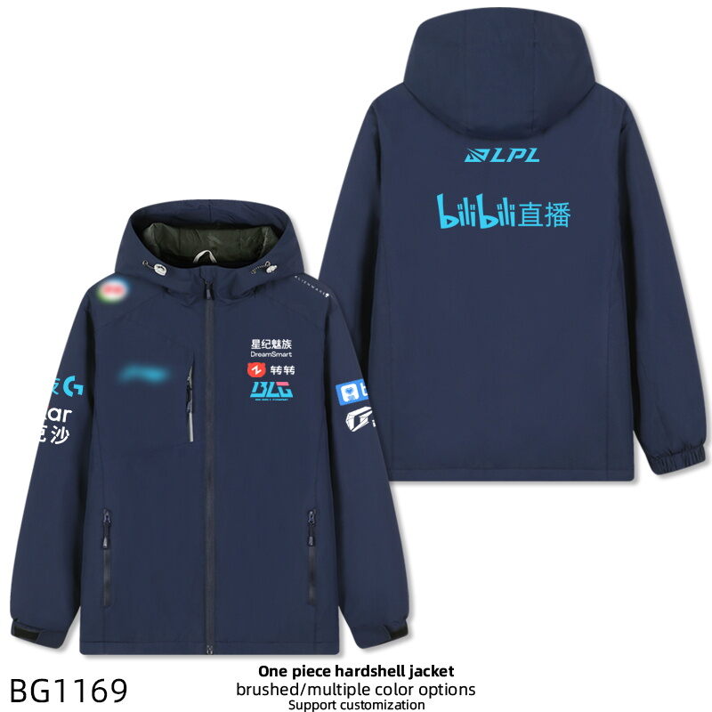 Áo Khoác Gió BLG S14 Lót Lông Cừu Tay Trái ELK LPL World League of Legends Mùa Thu 2024 Áo Khoác Ngo