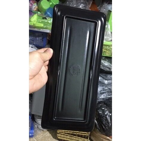 Đĩa chữ nhật đen nhám fataco