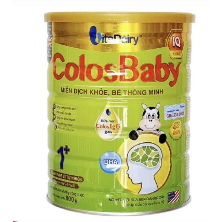 (date mới) Sữa bột Colosbaby IQ gold số 0+, 1+, 2+. 800g/lon