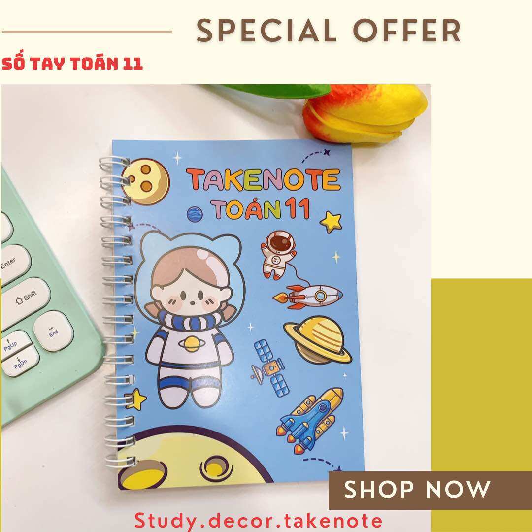 Sổ tay Takenote Toán 11 sổ tay lò xo, còng sắt