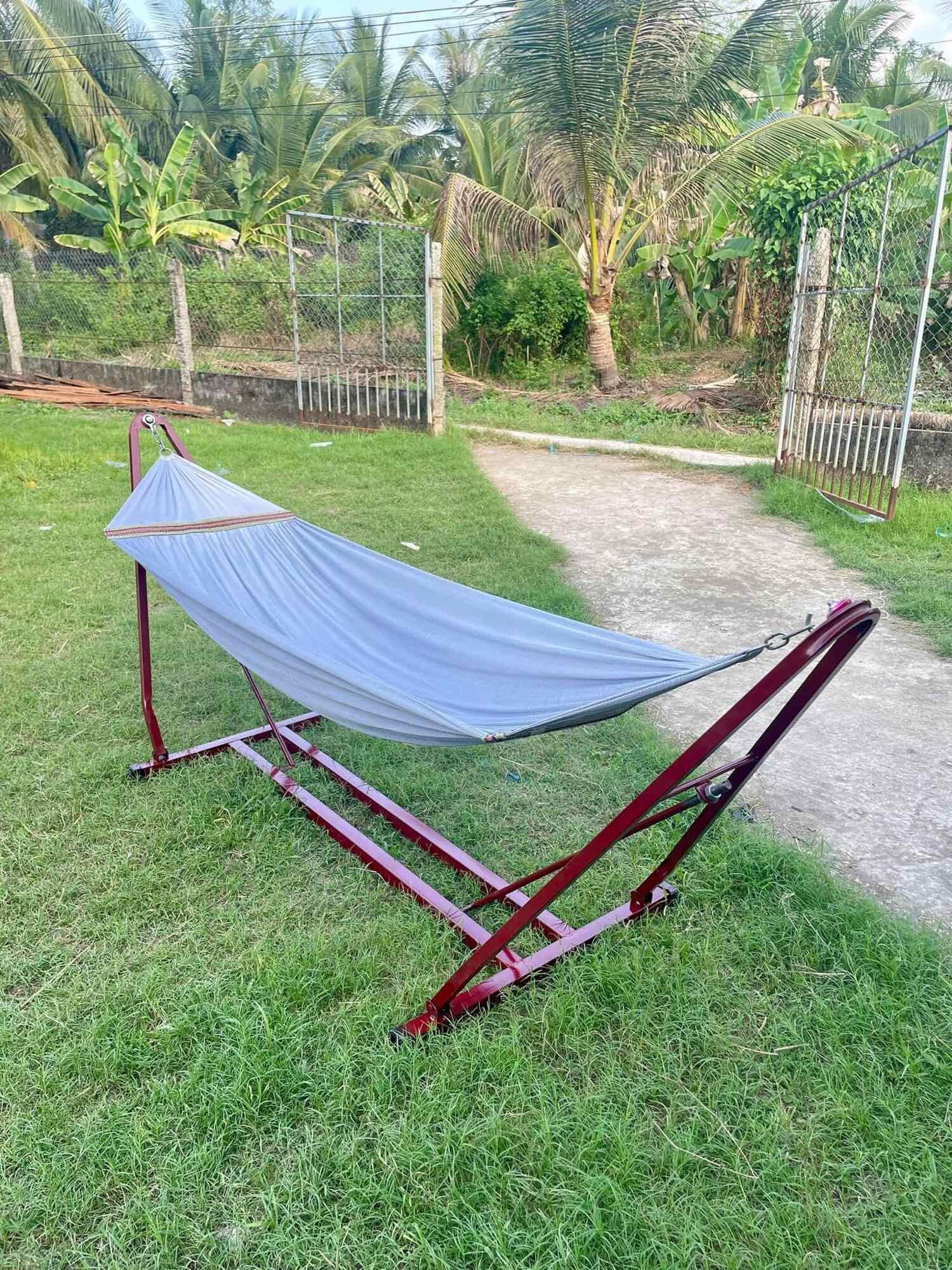 Khung võng xếp sắt sơn tĩnh điện màu đỏ khung dành cho người lớn