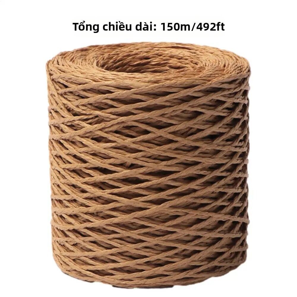 150m Sợi Raffia Tự Nhiên Dùng Để Đan Móc DIY Handmade Mùa Hè Sunhat Túi Đi Biển Thân Thiện Với Môi Trường Len/Lụa Pha Trộn Sợi
