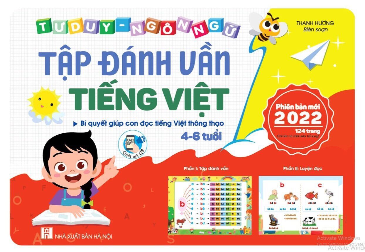 Tập đánh vần phiên bản 2022/5.0 tặng kèm file nghe, thẻ chữ số